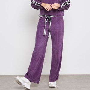 Champion Wide Leg Belted Velour Sweatpants